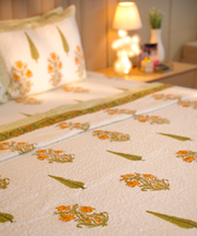 Amber Bloom Bed Cover