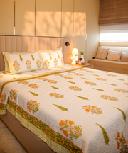 Amber Bloom Bed Cover
