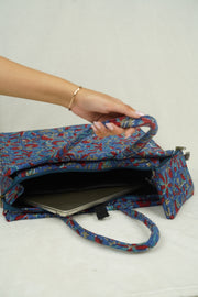 Quilted Block-Print Tote Bag - Floral