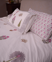 Garden Trail Double Bedsheet Set - Handblock Printed Cotton