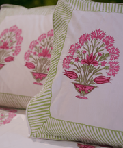 Blush Grove Double Bedsheet Set - Handblock Printed Cotton