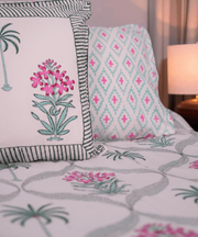 Spring Song Double Bedsheet Set - Handblock Printed Cotton